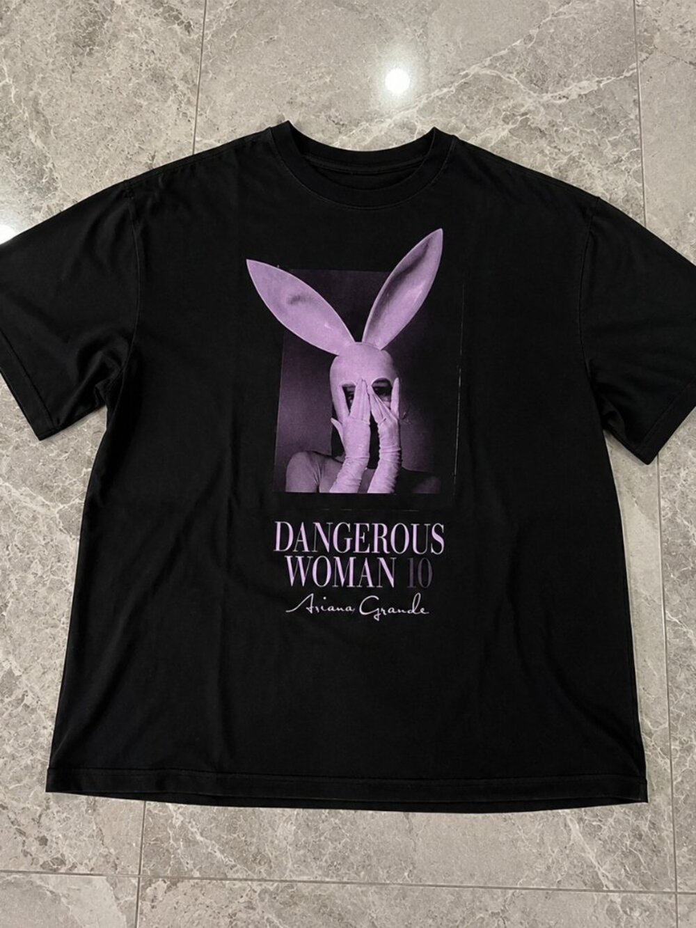 Ariana Grande Dangerous Woman 10th Anniversary Graphic T-Shirt Black